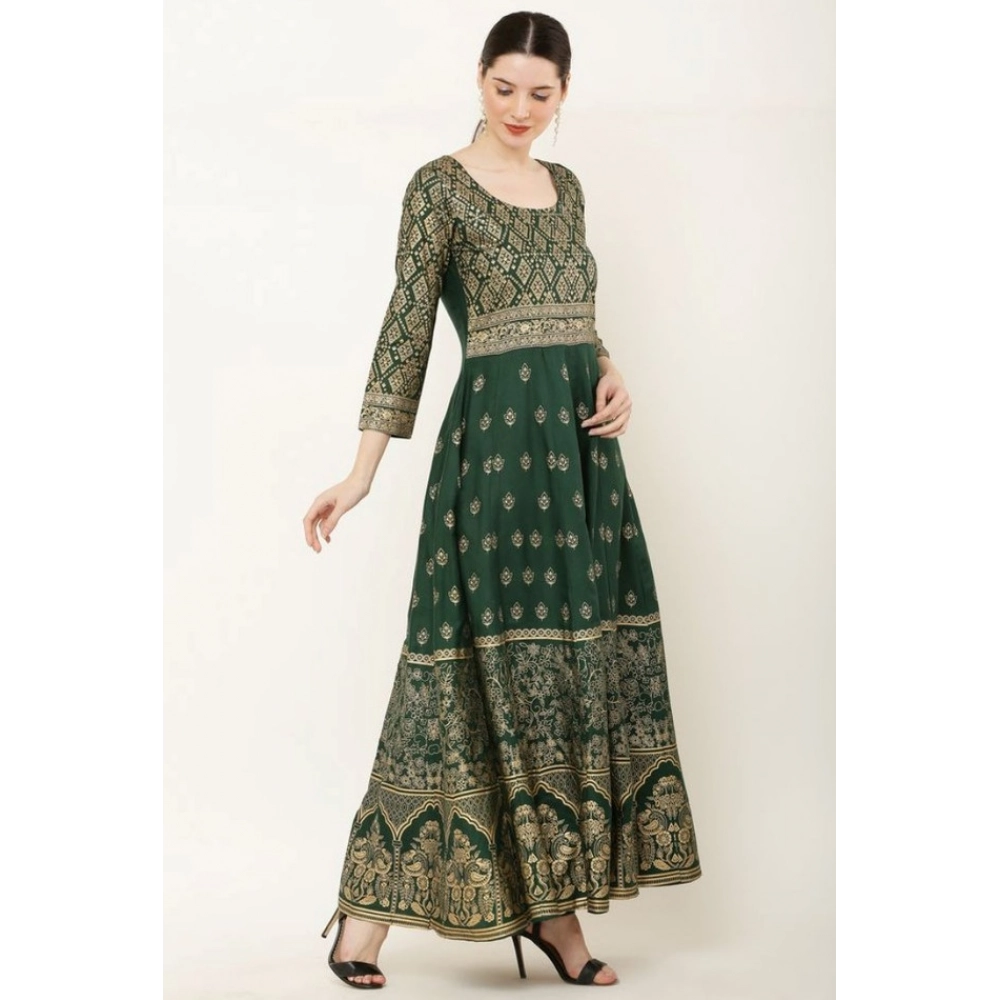Women's Casual Rayon 3-4th Sleeves Anarkali Kurti image 3
