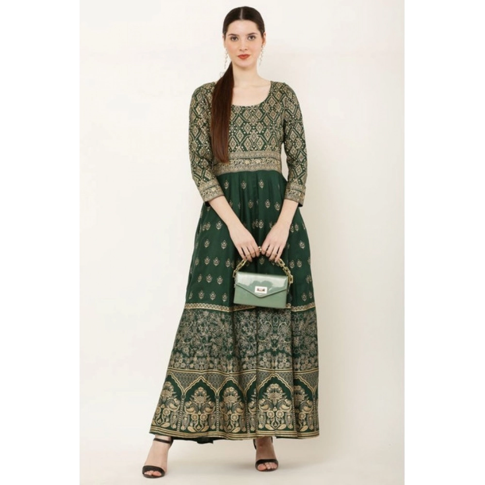 Women's Casual Rayon 3-4th Sleeves Anarkali Kurti image 2