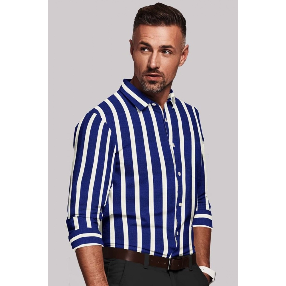 Men's Cotton Blended Striped Full Sleeve Shirt