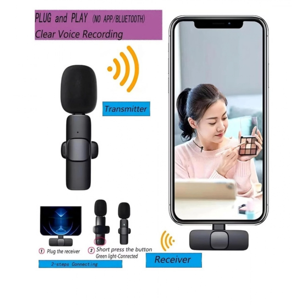 Plastic K9 Microphone, Digital Mini Portable Recording Clip Mic with Receiver