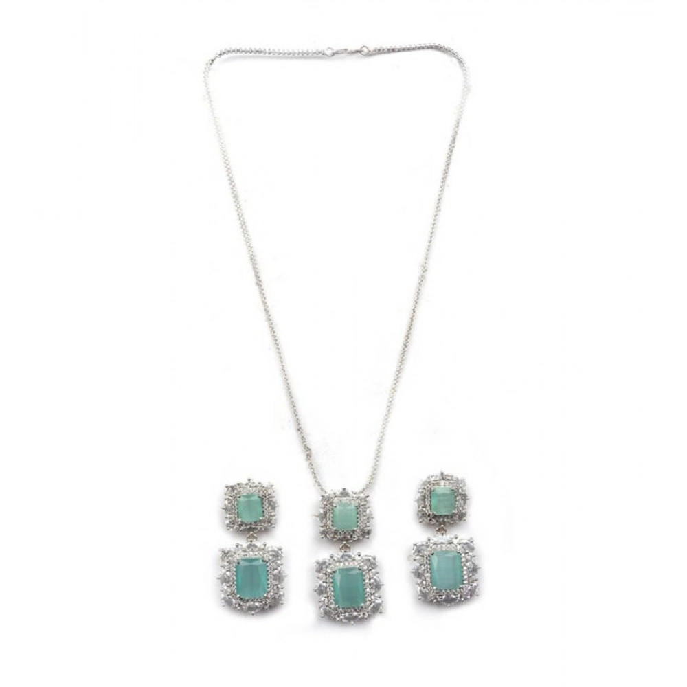 Women's Brass Silver Plated Pendant Set image 5